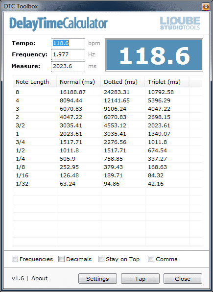 The Delay Time Calculator