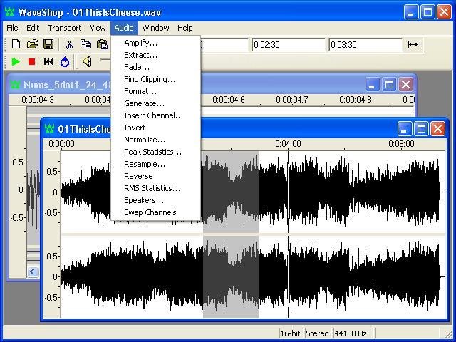 waveshop audio menu