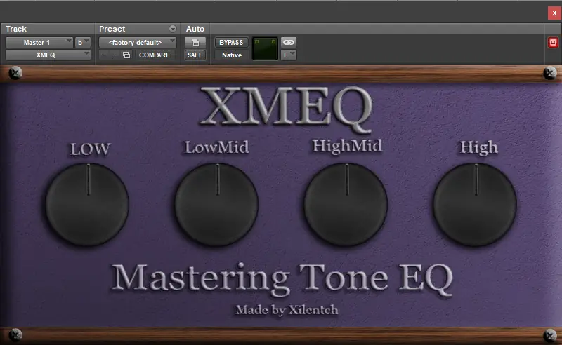 XMEQ Mastering Tone EQ WIN-MAC XMEQ Mastering Tone EQ